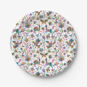 Plato De Papel Patrón luminoso estilo otomano mexicano