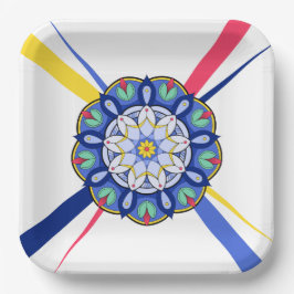 Plato De Papel Patrón Mandala 01 Placa de papel