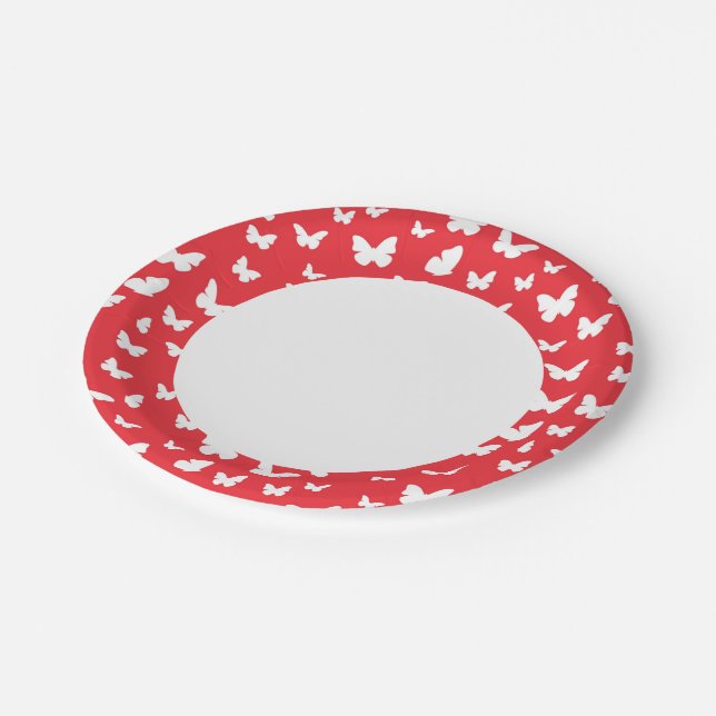 Plato De Papel Patrón mariposa 2 (Angular)