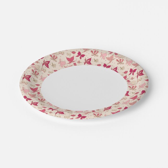 Plato De Papel patrón mariposa 3 (Angular)