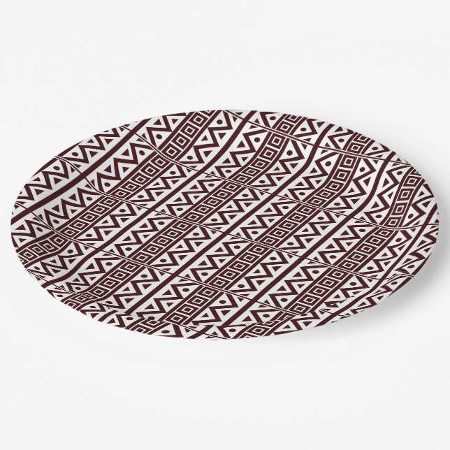 Plato De Papel Patrón marrón sin foco de estilo tradicional afric (Angular)
