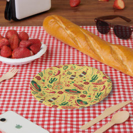 Plato De Papel Patrón mexicano del Cinco De Mayo