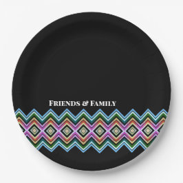 Plato De Papel Patrón moderno con negro