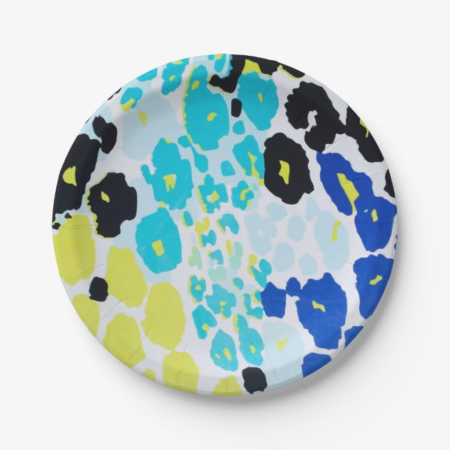 Plato De Papel Patrón moderno de leopardo (Anverso)