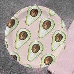 Plato De Papel Patrón Moderno Pastel Rosa Y Aguacate Verde<br><div class="desc">Patrón Moderno Pastel Rosa Y Aguacate Verde</div>