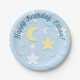 Plato De Papel Patrón Moon & Stars