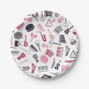 Plato De Papel Patrón musical