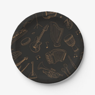 Plato De Papel Patrón musical