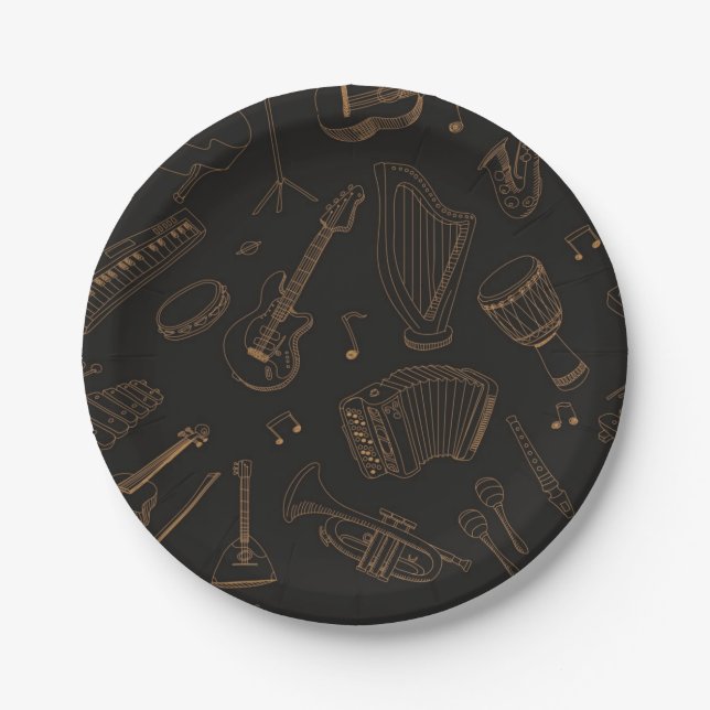 Plato De Papel Patrón musical (Anverso)