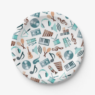 Plato De Papel Patrón musical
