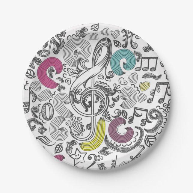 Plato De Papel Patrón musical (Anverso)