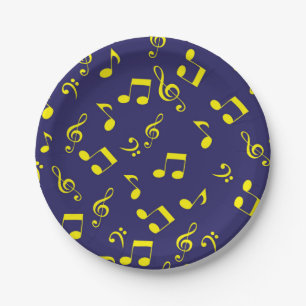 Plato De Papel Patrón musical