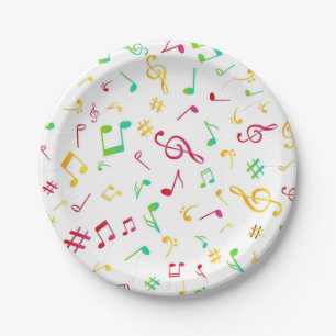 Plato De Papel Patrón musical