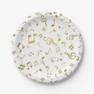 Plato De Papel Patrón musical