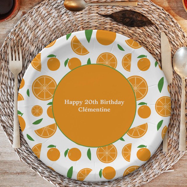 Plato De Papel Patrón naranja (Orange Pattern Paper Plates)