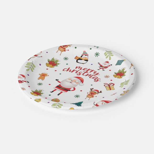 Plato De Papel Patrón navideño (Angular)