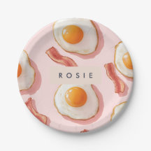 Patrón personalizado de huevo y tocino rosado