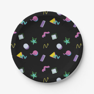 Plato De Papel Patrón pop retro memphis de los años 80