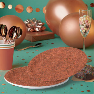 Plato De Papel Patrón popular naranja quemado