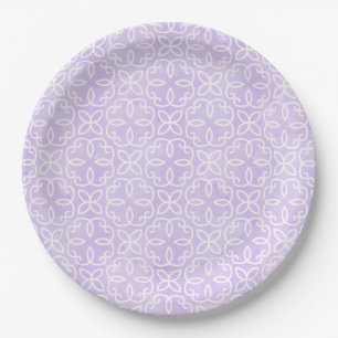 Plato De Papel Patrón Púrpura