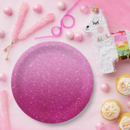 Plato De Papel Patrón Purpurina rosado moderno oscuro