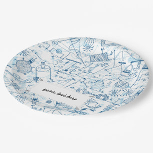 Plato De Papel Patrón químico escolar