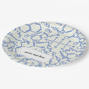 Plato De Papel Patrón químico escolar