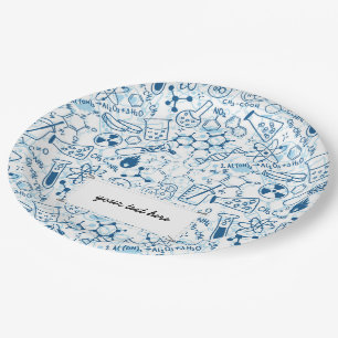Plato De Papel Patrón químico escolar