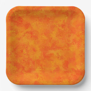 Plato De Papel Patrón resumen naranja