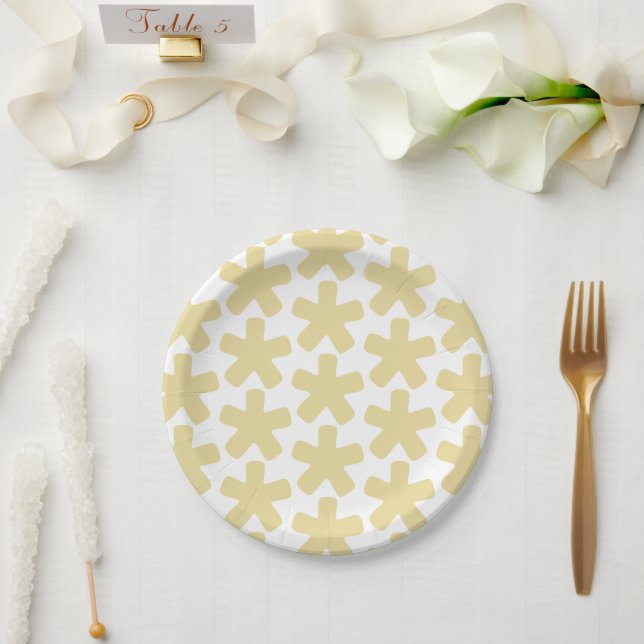Plato De Papel Patrón retro de camello escandinavo moderno (Boda)
