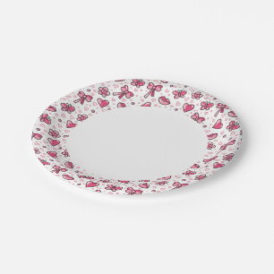 Plato De Papel patrón romántico