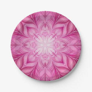 Plato De Papel Patrón rosa de batik