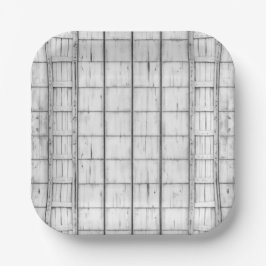 Plato De Papel Patrón simétrico de madera encalada