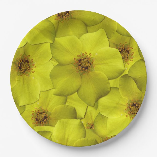 Plato De Papel Patrón sin soldadura de Shrubby Cinquefoil (Anverso)