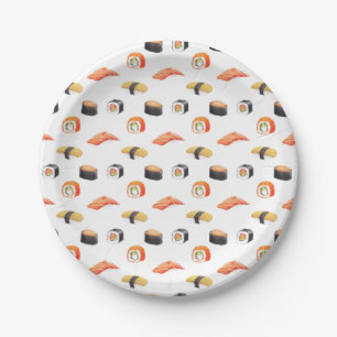 Plato De Papel Patrón sushi japonés de comida