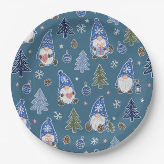 Plato De Papel Patrón Tradicional de Reno de Navidad en Árbol
