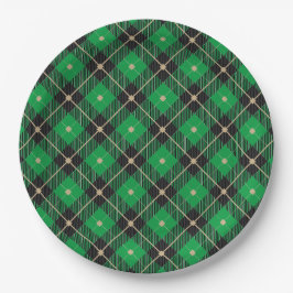 Plato De Papel Patrón trendy de plástico verde negro