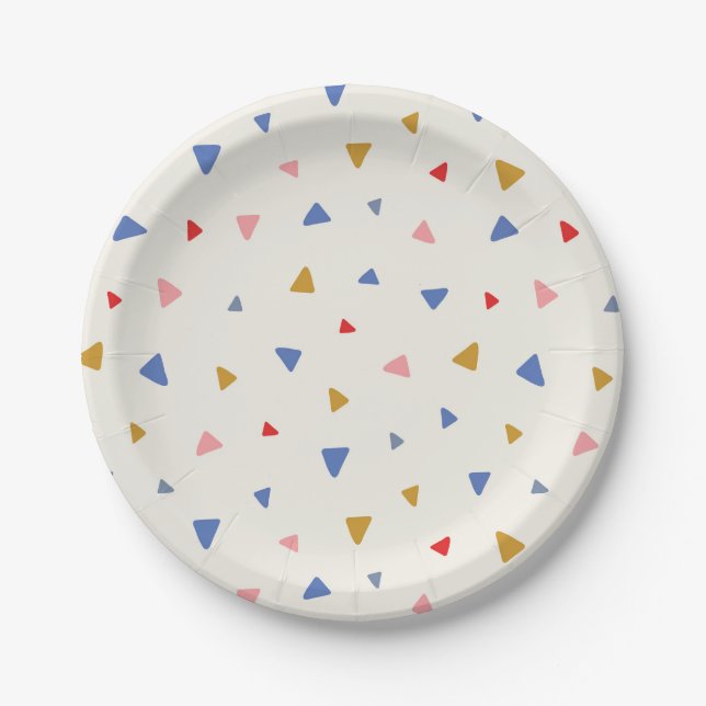 Plato De Papel Patrón Triángulo con Tosed Mano (Anverso)
