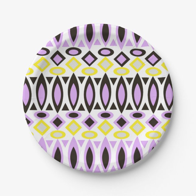 Plato De Papel Patrón tribal (Anverso)