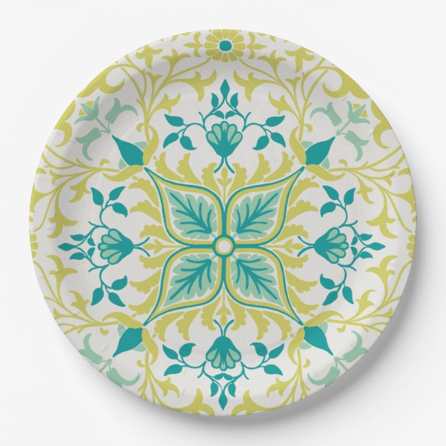 Plato De Papel Patrón vírico (de William Morris) (Anverso)