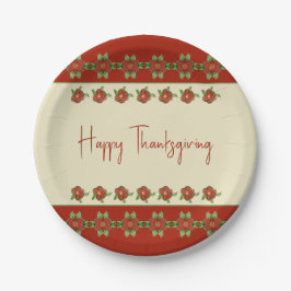 Plato De Papel Patrón Y Naranja Mezclado Floral