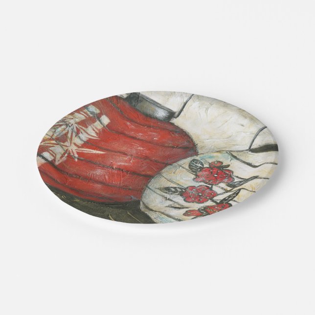 Plato De Papel Patrones chinos de Año Nuevo con impresión floral (Angular)