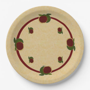 Plato De Papel Patrones de Apple de manzanas pintadas