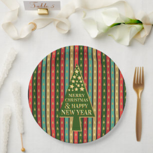 Plato De Papel Patrones de navidades - Diseño de árboles elegante