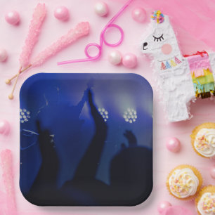 Plato De Papel Patrones de reproducción en placas de papel cuadra