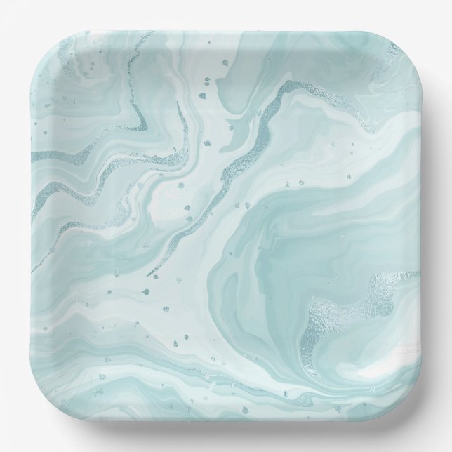 Plato De Papel Patrones geométricos negrita en placas cuadradas d (Anverso)