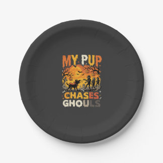 Plato De Papel Patrulla del Cementerio de Perros de Halloween