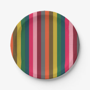 Plato De Papel Patrulla moderna de banda colorida y negrita