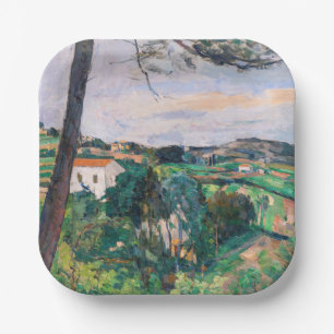 Plato De Papel Paul Cezanne - Árbol de pinos en Estaque