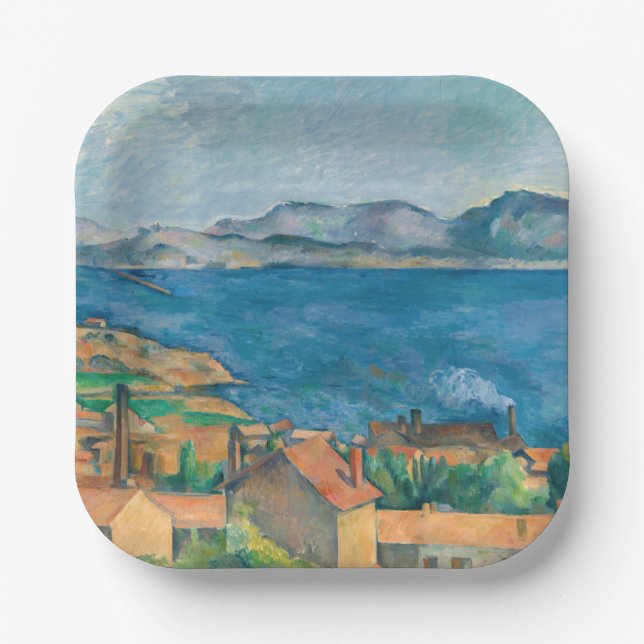 Plato De Papel Paul Cezanne - Bahía de Marsella, vista desde Esta (Anverso)